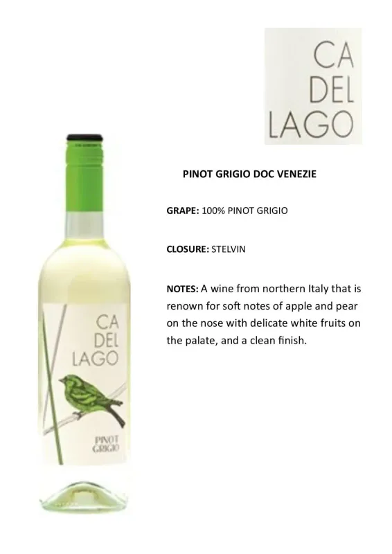 Pinot Grigio DOC Delle Venezie - Ca' del Lago 0,75L ABV 12%