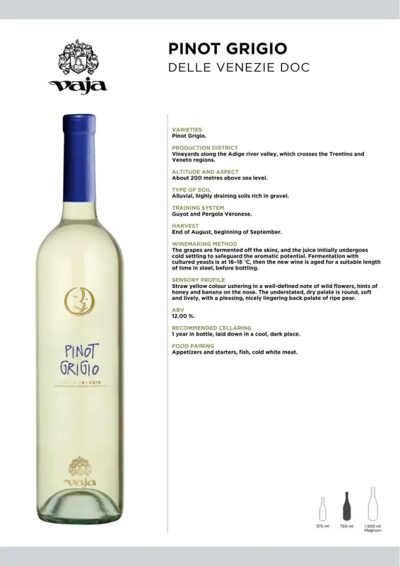 Pinot Grigio Delle Venezie DOC Vaja - Lamberti 0,75L ABV 12%