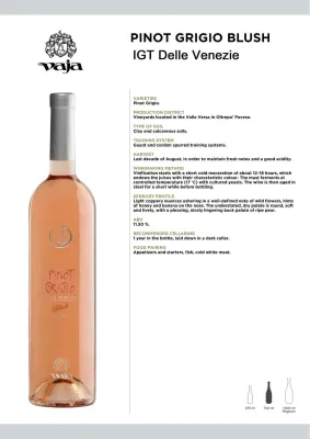 Pinot Grigio Blush DOC Delle Venezie, Vaja - Lamberti 0,75L ABV 11.5%