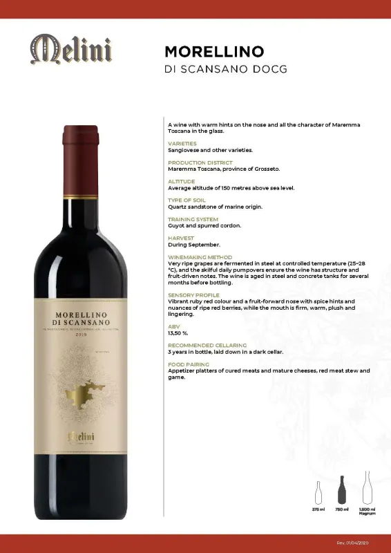 Morellino di Scansano DOCG, Fattorie Melini - 0,75L AVB 14%