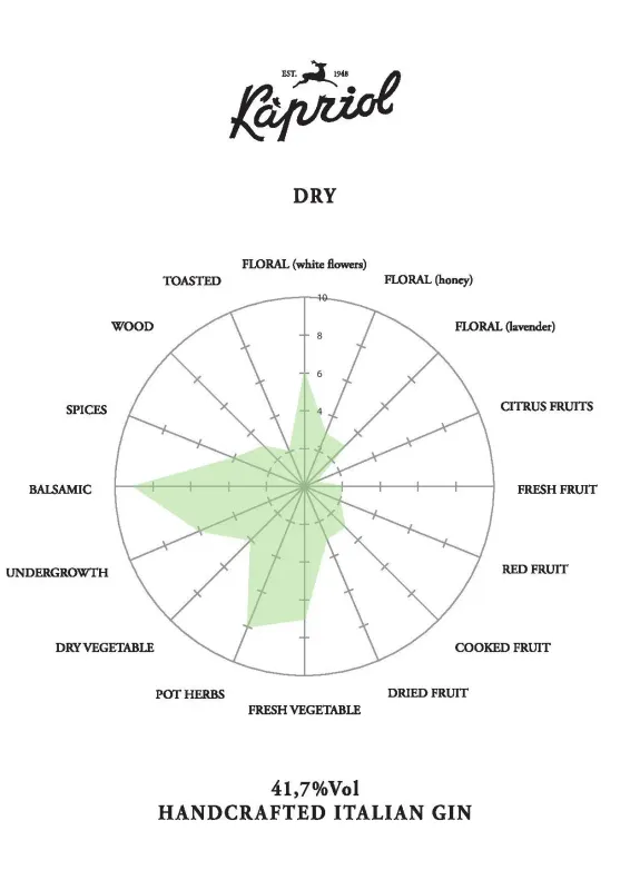 KAPRIOL DRY GIN - 0,70L (ABV) 41.7%