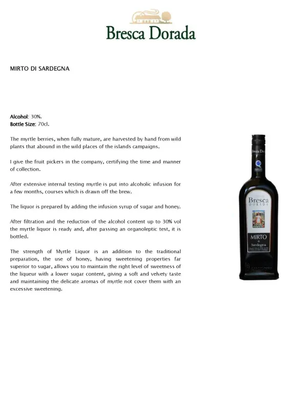 MIRTO, Bresca Dorada - 0,70L (ABV) 30%
