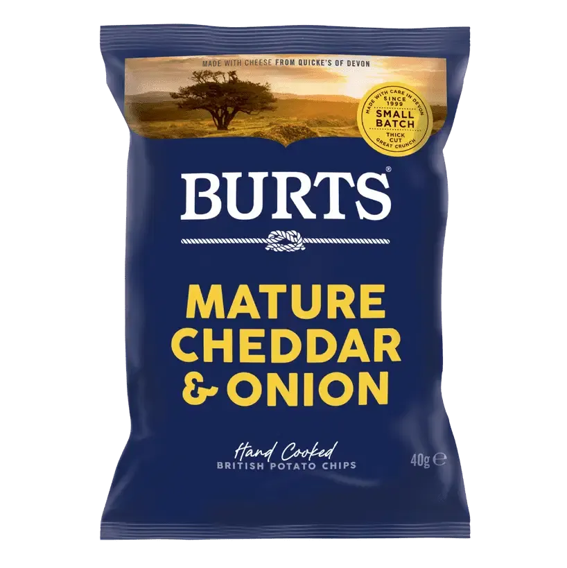BURTS MATURE CHEDDAR AND ONION CRIPS - 20x40gr