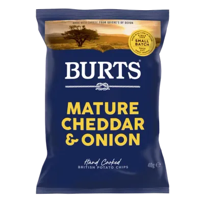 BURTS MATURE CHEDDAR AND ONION CRIPS - 20x40gr