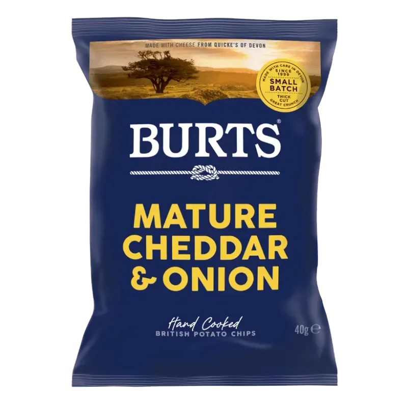 BURTS MATURE CHEDDAR AND ONION CRIPS - 20x40gr