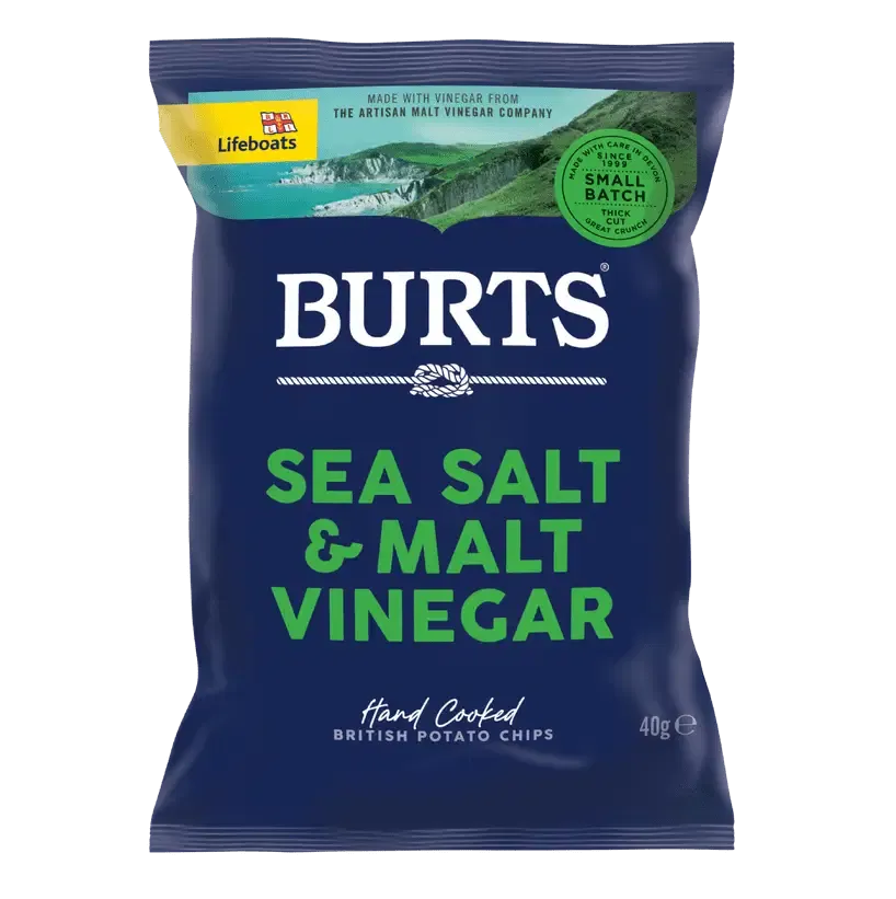 BURTS SEA SALT AND MALT VINEGAR CRISPS - 20x40gr