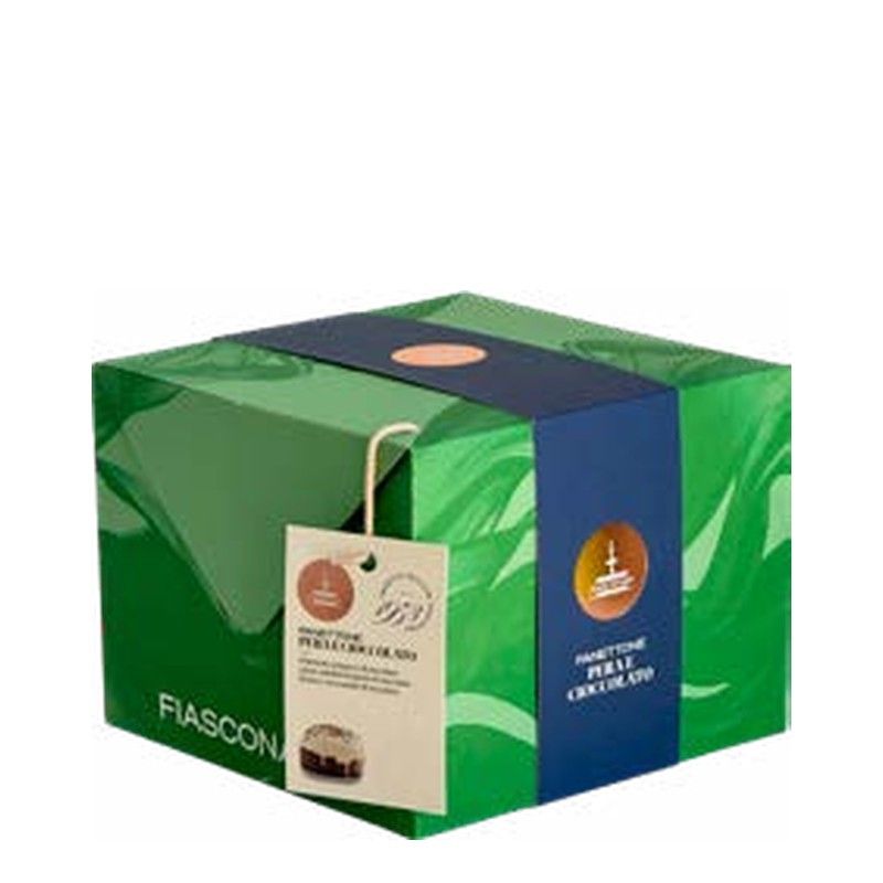 Fiasconaro Pera e Cioccolato panettone 750g in its green gift box