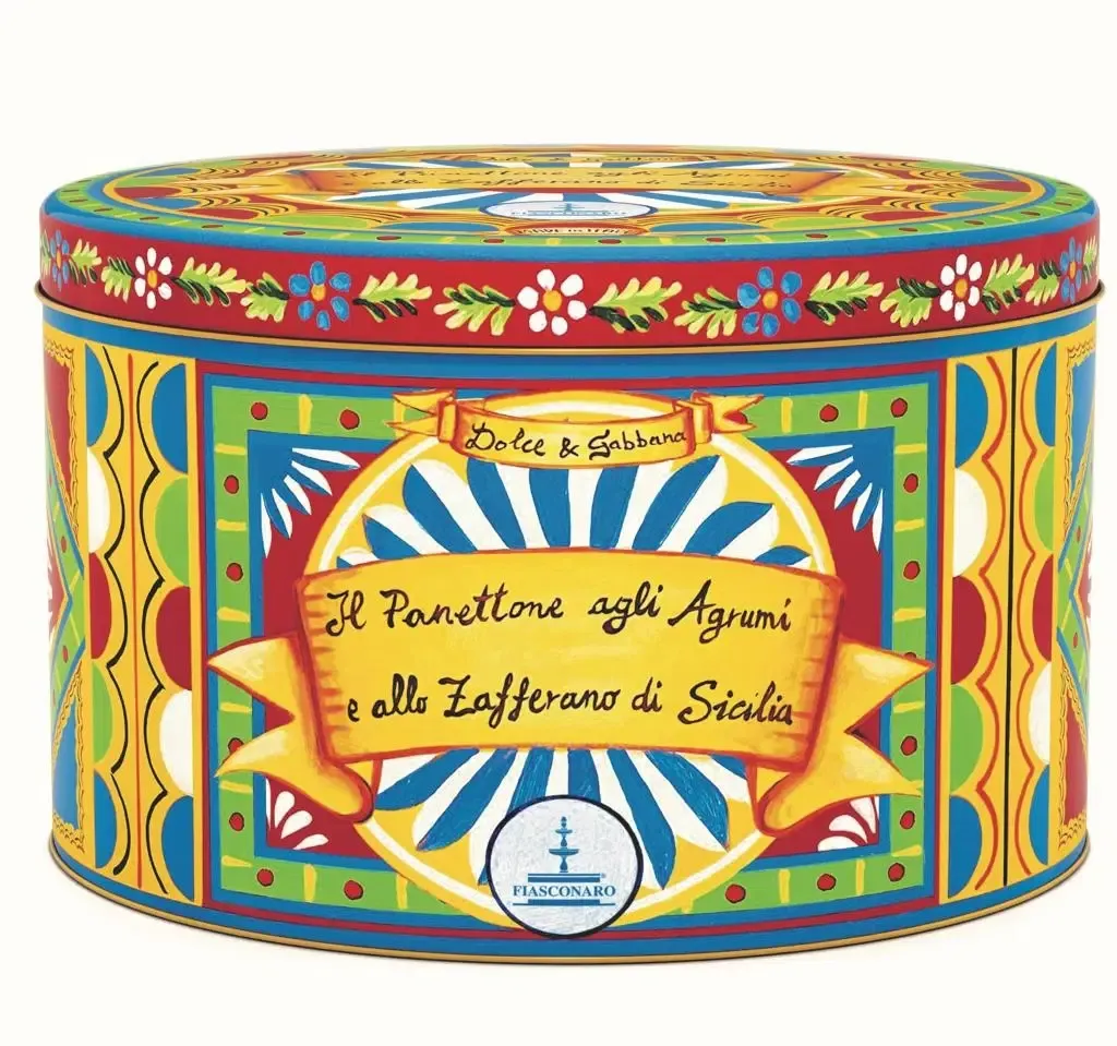 Dolce &amp; Gabbana PANETTONE AGRUMI &amp; ZAFFERANO * BLUE SAFFRON FLOWER TIN* - 1kg gift bag included