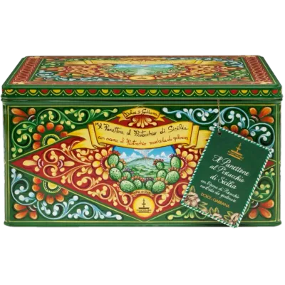 Dolce &amp; Gabbana Panettone al Pistacchio di Sicilia 800g – Gift Set GREEN (800g Panettone + 200g Pistachio Cream + Knife + Gift Bag)