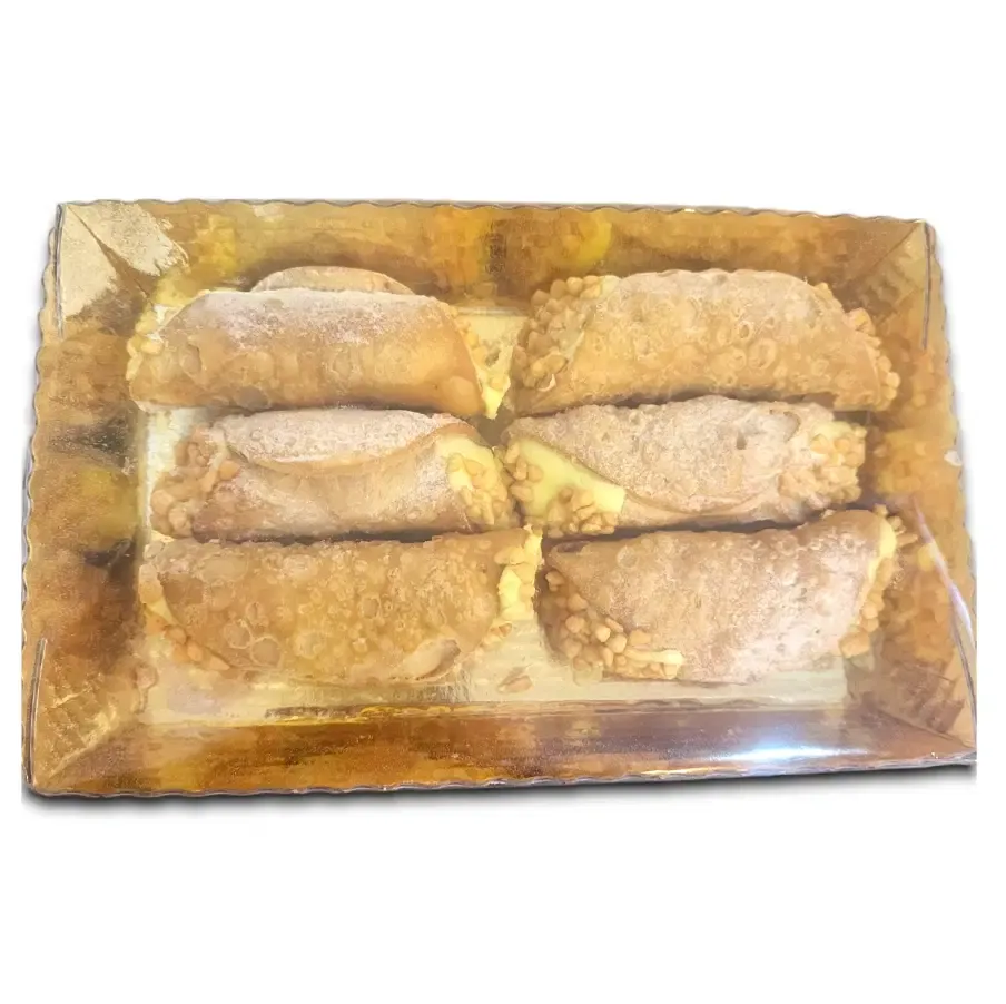 CANNOLI SICILIANI LEMON CREAM &amp; CHOPPED HAZELNUTS - Kami 200gr (6pc)