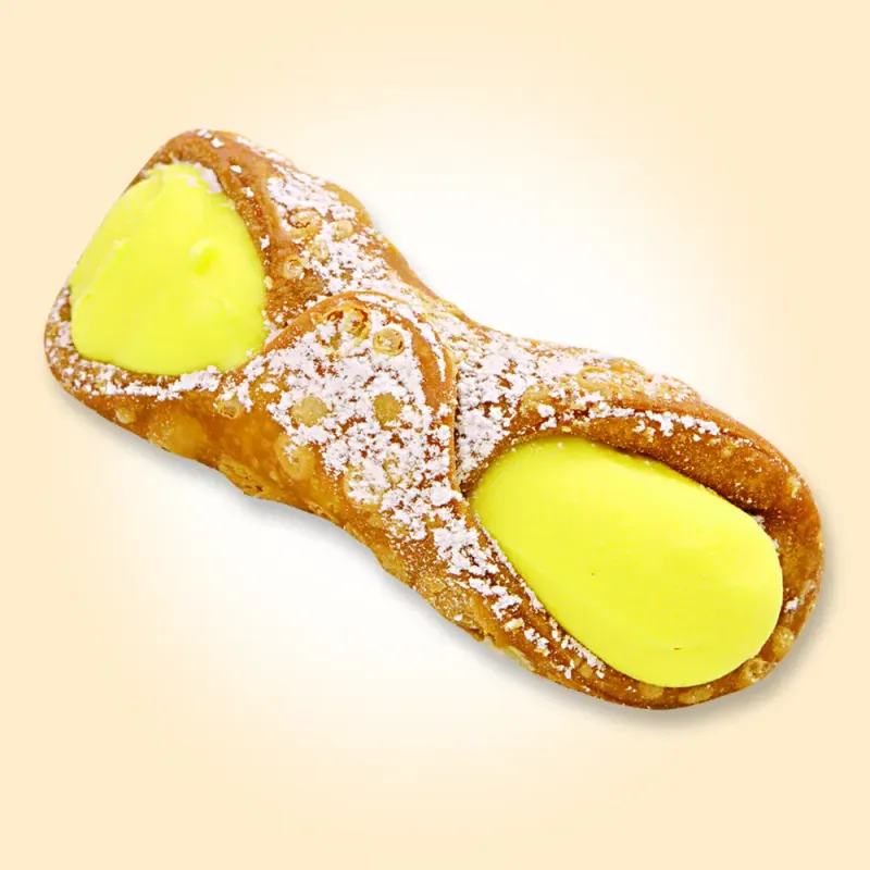 CANNOLI SICILIANI LEMON CREAM &amp; CHOPPED HAZELNUTS - Kami 200gr (6pc)