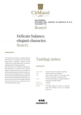 Valtènesi Riviera del Garda Classico D.O.P. Chiaretto "Roseri", Ca' Maiol - 0,75L ABV 12.5%