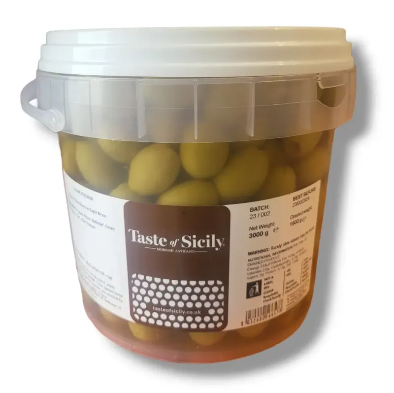 PITTED HALKIDIKI "REGINA" OLIVES - 3kg (1.5kg Net)