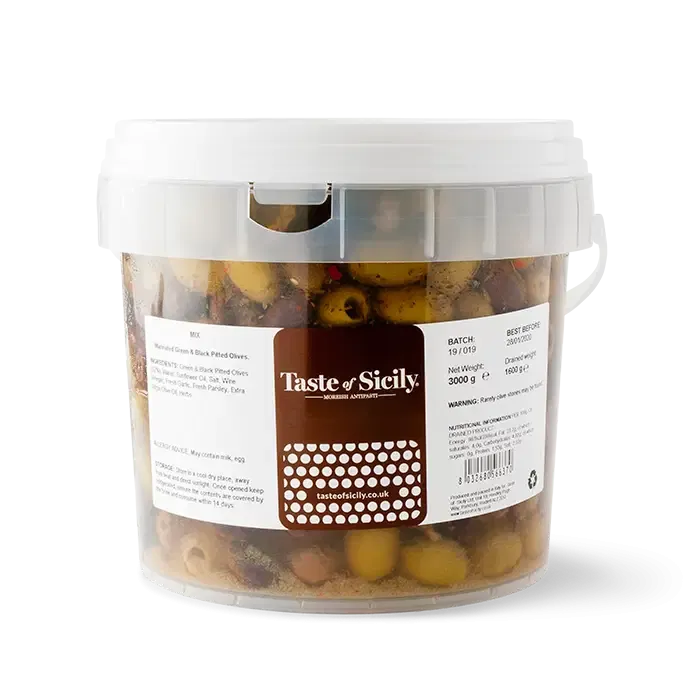 MARINATED MIXED OLIVES - 3kg (1.5kg Net)