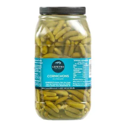 CORNICHONS IN VINEGAR COCKTAIL GHERKINS - 2kg CORNICHONS IN VINEGAR COCKTAIL GHERKINS - 2kg