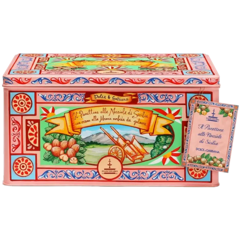 Dolce &amp; Gabbana Panettone Nocciole di Sicilia – Gift Set (800g Panettone + 200g Manna Cream + Gold Butter Knife + Gift Bag)