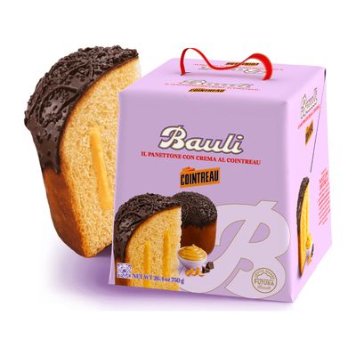 Bauli Cointreau Panettone 750g, cake and original Bauli packaging