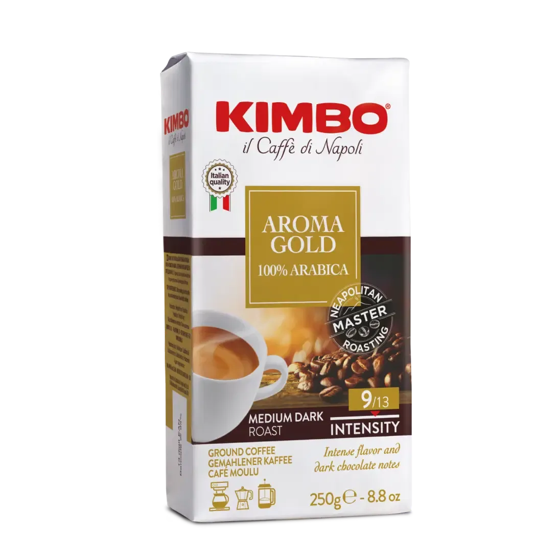 KIMBO AROMA GOLD 100% ARABICA GROUND COFFEE - 250gr