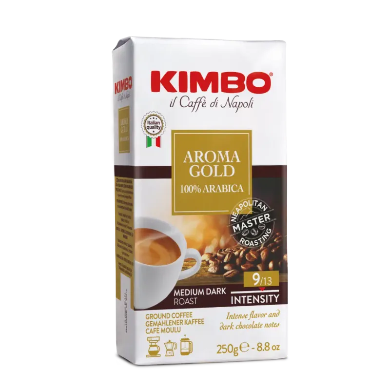 KIMBO AROMA GOLD 100% ARABICA GROUND COFFEE - 250gr