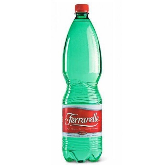 Ferrarelle 1.5L naturally sparkling mineral water 6 pack plastic bottles Italian water