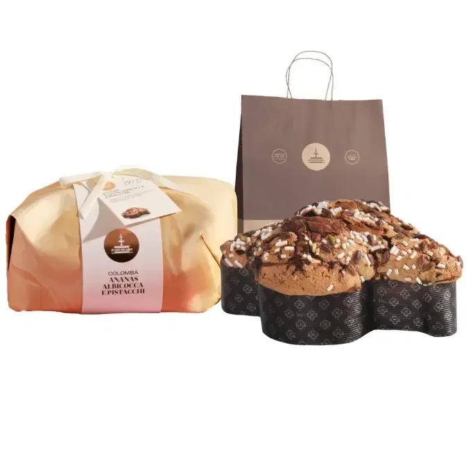 Fiasconaro Colomba Ananas, Albicocca e Pistacchi – 1kg Artisan Italian Easter Cake with Pineapple, Apricot &amp; Pistachios