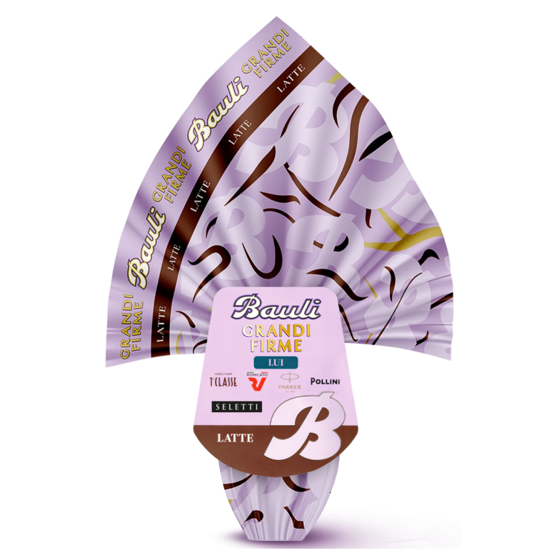 Bauli Lui milk chocolate Easter egg 365g with designer gift inside Italian Easter chocolate