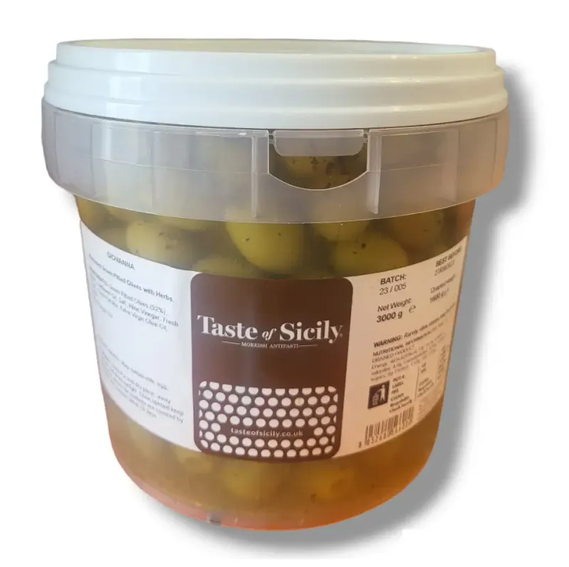 PITTED GIOVANNA OLIVES - 3kg (1.5kg Net)