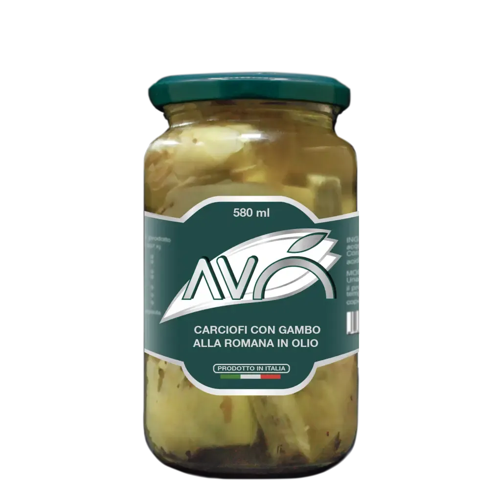 CARCIOFI ARTICHOKE HEARTS SUNFLOWER OIL GLASS JAR - 580gr