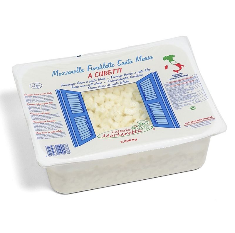 Santa Maria fior di latte mozzarella cubes 3kg cubetti cheese