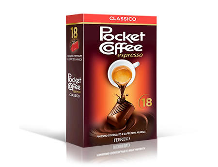 Ferrero Pocket Coffee Classico, box of 18 espresso-filled chocolates, 225g