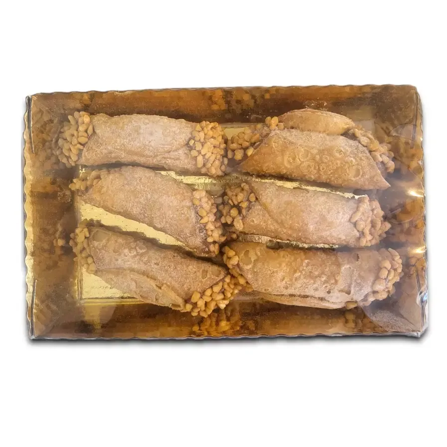 CANNOLI SICILIANI HAZELNUT CREAM &amp; CHOPPED HAZELNUTS - Kami 200gr (6pc)