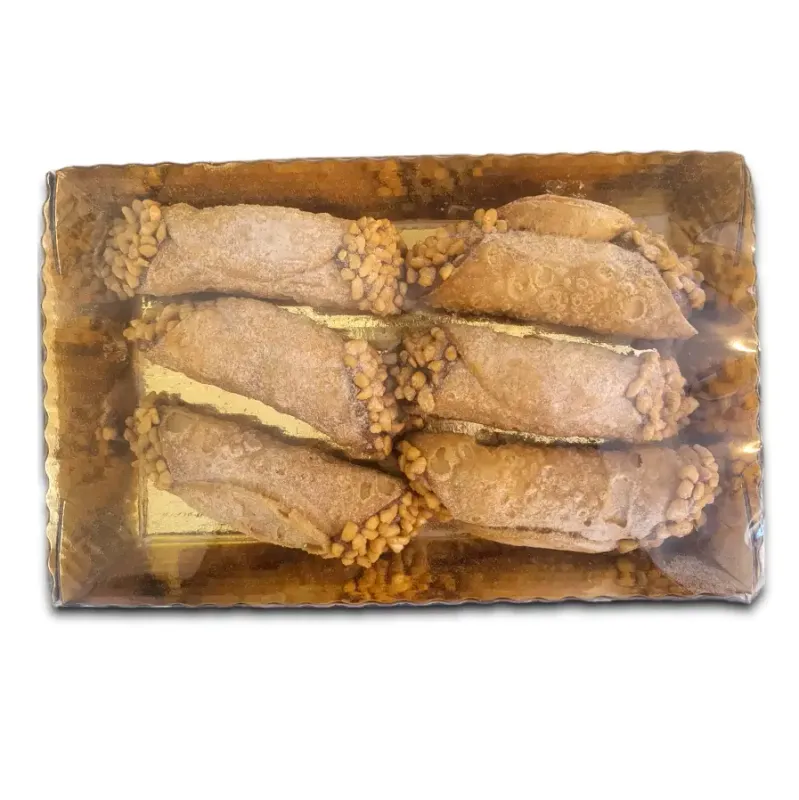 CANNOLI SICILIANI HAZELNUT CREAM &amp; CHOPPED HAZELNUTS - Kami 200gr (6pc)