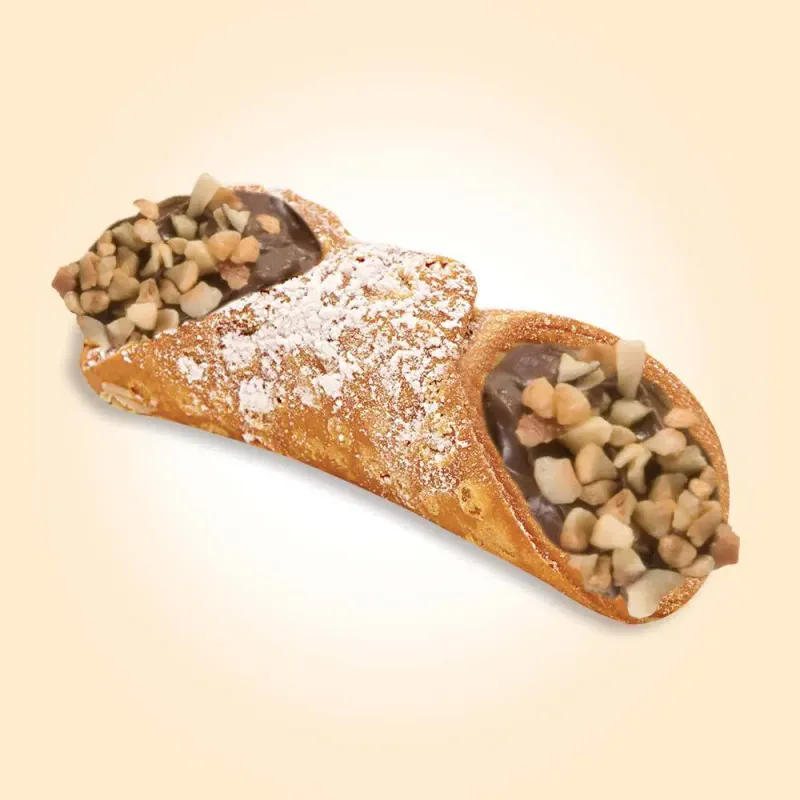 CANNOLI SICILIANI HAZELNUT CREAM &amp; CHOPPED HAZELNUTS - Kami 200gr (6pc)