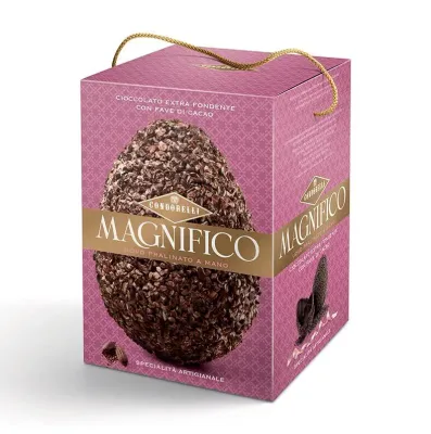 Condorelli Dark Chocolate Easter Egg with Crushed Cocoa Beans – 230g Italian Gourmet Easter Egg