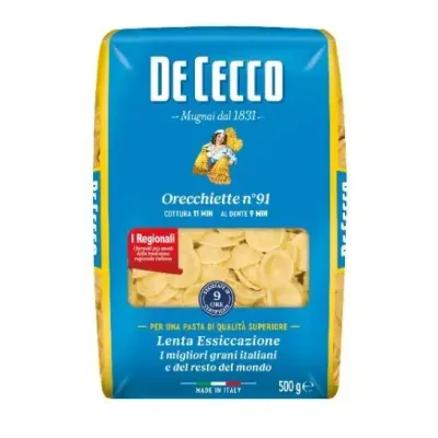 DE CECCO ORECCHIETTE RIGATE No.91 - 500gr DE CECCO ORECCHIETTE RIGATE No.91 - 500gr