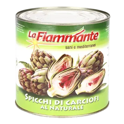 CARCIOFI SPICCHI AL NATURALE (ARTICHOKE QUARTERS IN BRINE) - La Fiammante 2.5kg