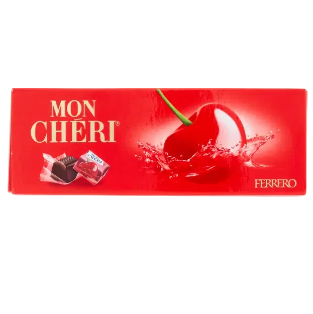 Ferrero Mon Chéri cherry liqueur dark chocolates, 16-piece 168g box