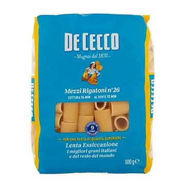 DE CECCO MEZZI RIGATONI No.26 - 500gr DE CECCO MEZZI RIGATONI No.26 - 500gr