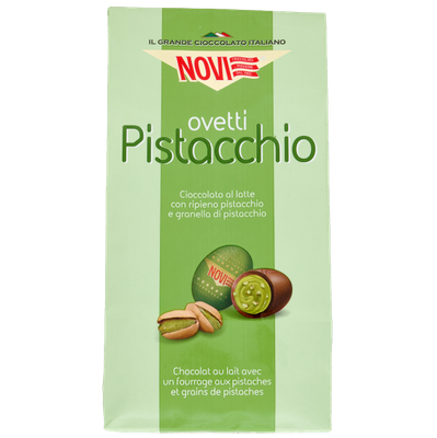 Novi Ovetti Pistacchio Mini Chocolate Eggs – 160g Italian Pistachio Easter Chocolates