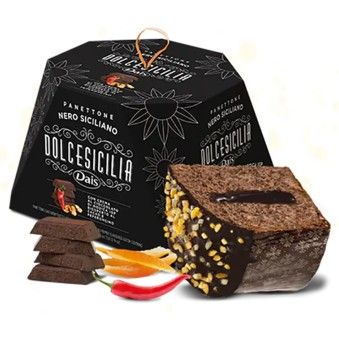 Nero Siciliano Panettone con Crema al Cioccolato e Peperoncino – Dias (800g)