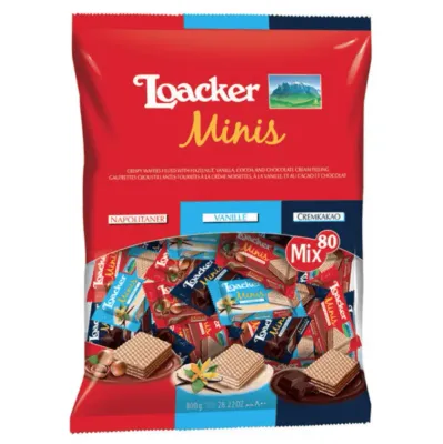Loacker Mini Mix Wafers – 80 pcs – 800g Loacker Mini Mix Wafers – 80 pcs – 800g