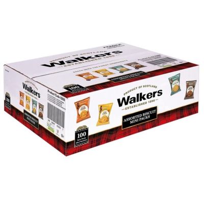 Walkers Assorted Biscuits Mini Packs – 100 x 25g
