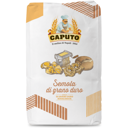 Caputo Semola di Grano Duro Rimacinata – 25kg Italian Durum Wheat Semolina Flour
