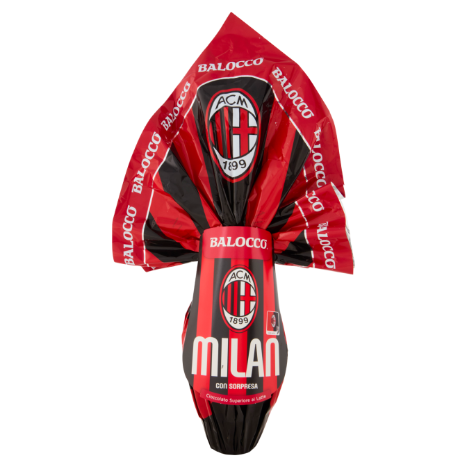 Balocco AC Milan Easter egg 240g milk chocolate football themed egg with surprise gift inside