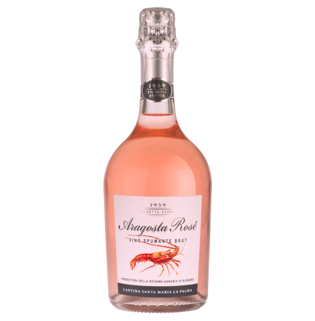 Aragosta Brut Rosé sparkling wine 75cl Sardinian rosé bottle