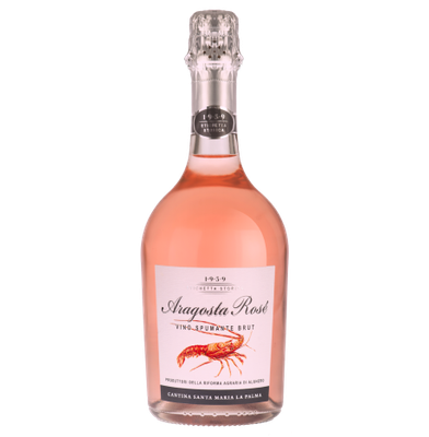 Aragosta Brut Rosé sparkling wine 75cl Sardinian rosé bottle
