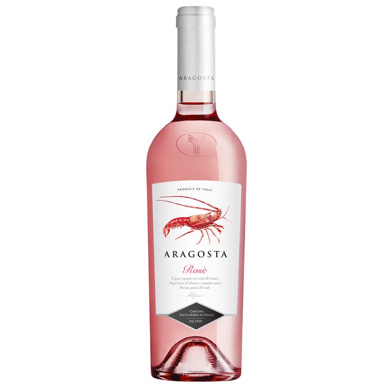 Aragosta Alghero Rosé DOC 75cl Sardinian rosé wine bottle