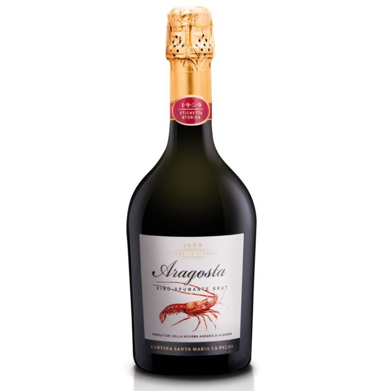 Aragosta Brut Spumante Bianco 75cl sparkling white wine bottle