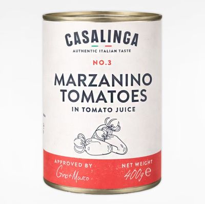 Marzanino tomatoes - Casalinga 6x400gr Casalinga Marzanino tomatoes 6 x 400g Italian canned tomatoes