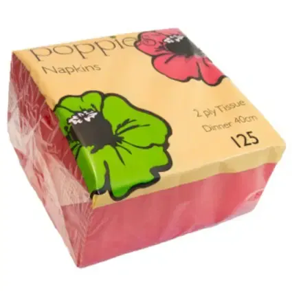 40cm 2-Ply 8-Fold Red Napkins – 2,000 Pack  *brand may differ from Picture*
